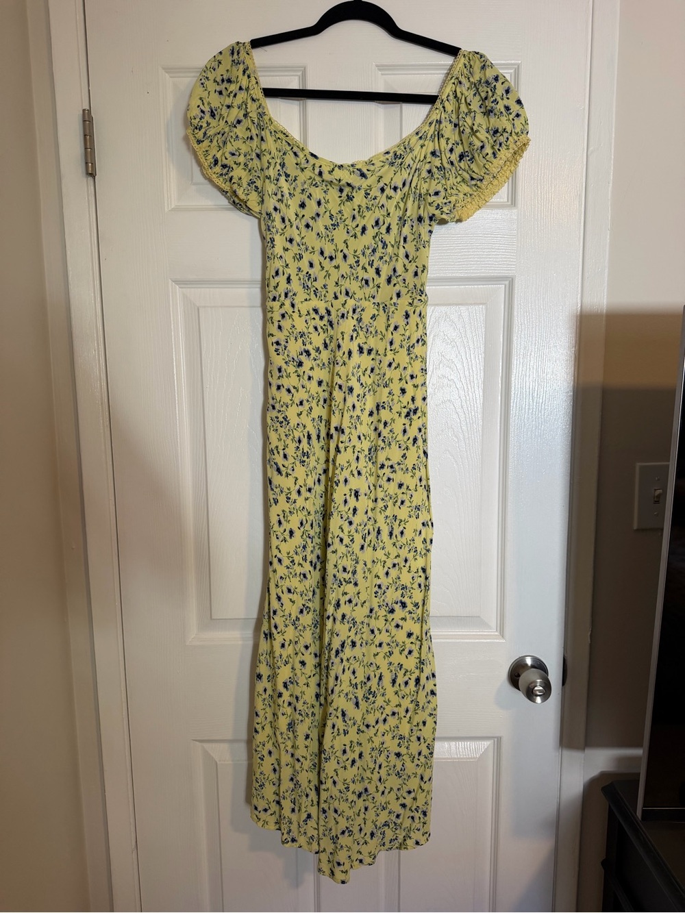 Yellow Floral Off-Shoulder Dress